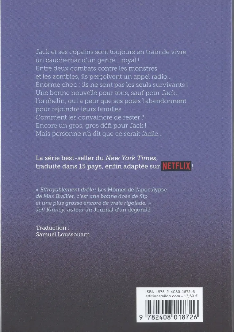 Verso de l'album Les Mômes de l'Apocalypse 3 Cauchemar Royal