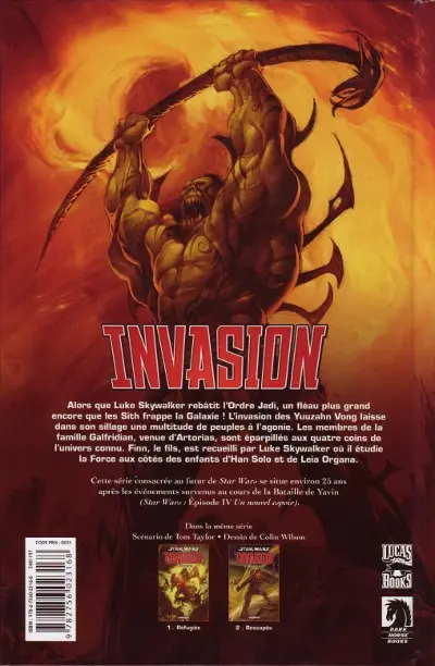 Verso de l'album Star Wars - Invasion Tome 2 Rescapés