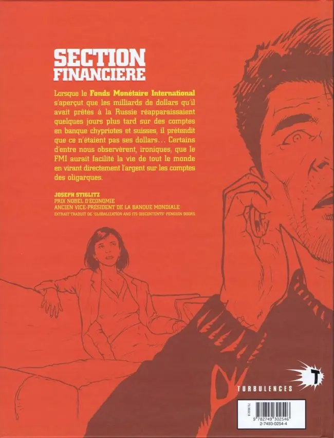 Verso de l'album Section financière Tome 1 Corruption