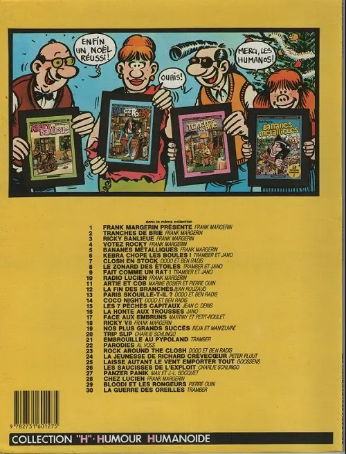 Verso de l'album Frank Margerin présente... N° 1