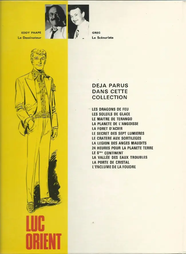 Verso de l'album Luc Orient Tome 2 Les soleils de glace