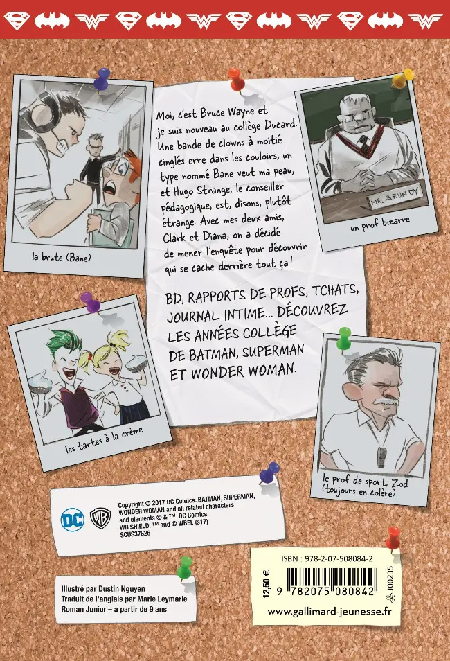 Verso de l'album Le Club des Super-héros Tome 1 Justice Académie