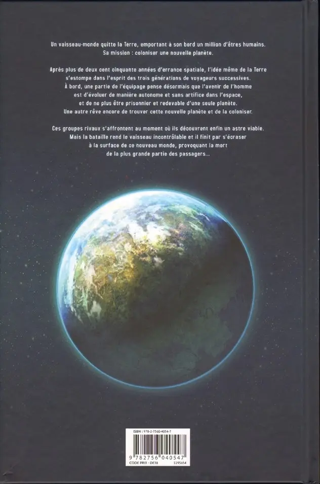 Verso de l'album Terra prime Tome 1 La colonie