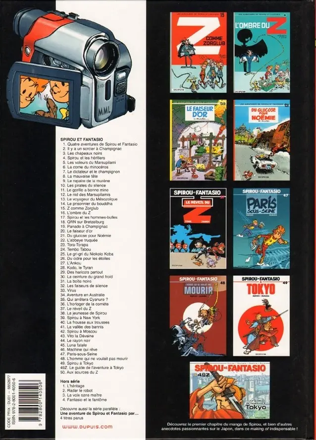 Verso de l'album Spirou et Fantasio Tome 50 Aux sources du Z