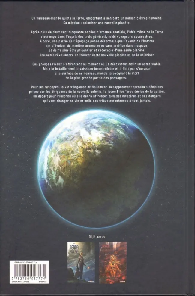 Verso de l'album Terra prime Tome 2 Déicide