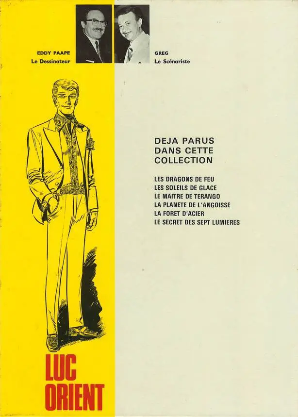 Verso de l'album Luc Orient Tome 3 Le maître de terango