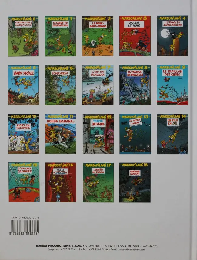Verso de l'album Marsupilami Tome 13 Le défilé du jaguar