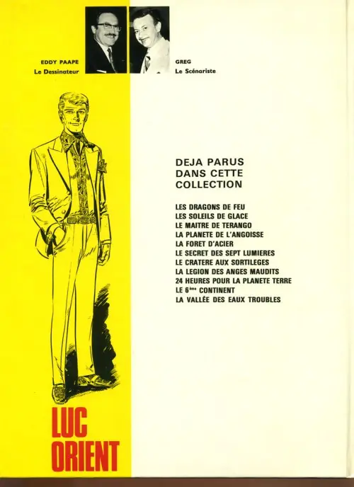 Verso de l'album Luc Orient Tome 3 Le maître de terango