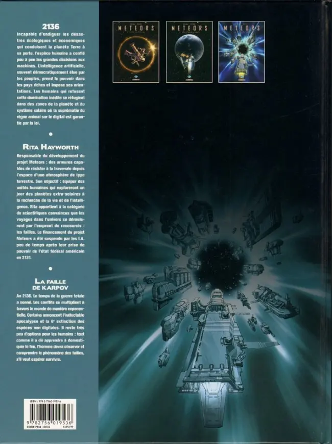 Verso de l'album Meteors Tome 3 La Faille de Karpov