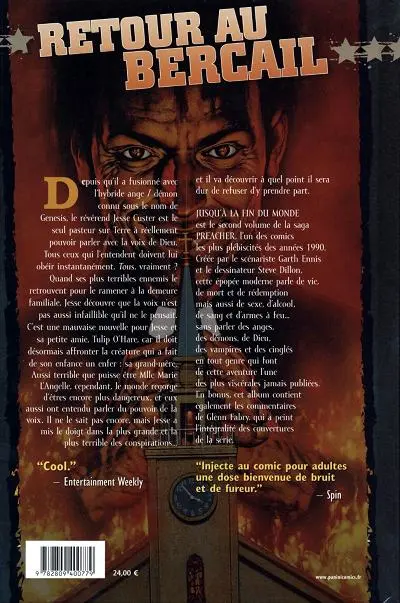Verso de l'album Preacher Tome 2 Jusqu'à la fin du monde