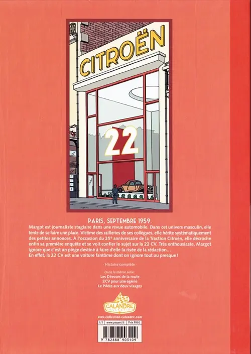 Verso de l'album Les Enquêtes auto de Margot Tome 1 Le mystère de la traction 22