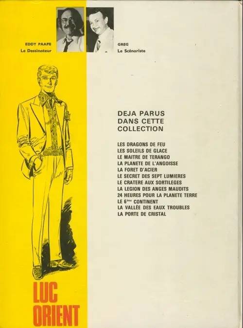 Verso de l'album Luc Orient Tome 3 Le maître de terango