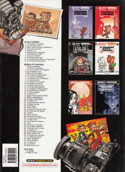 Verso de l'album Le Petit Spirou Tome 11 Tu ne s'ras jamais grand !