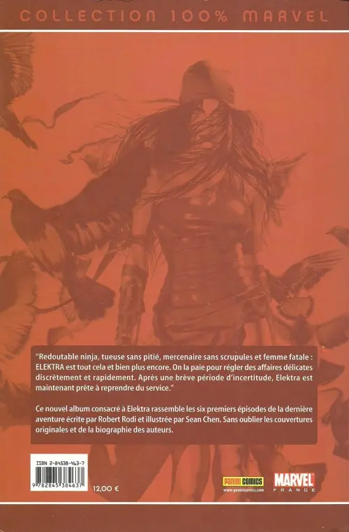 Verso de l'album Elektra Tome 5 Epreuve de force