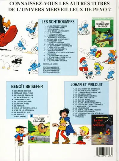 Verso de l'album Schtroumpferies Tome 4