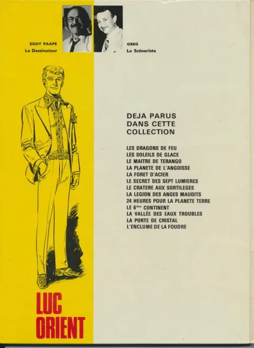 Verso de l'album Luc Orient Tome 3 Le maître de terango