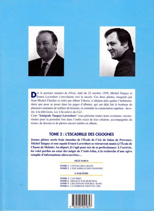 Verso de l'album Tanguy et Laverdure L'Intégrale Tome 2 L'escadrille des cigognes