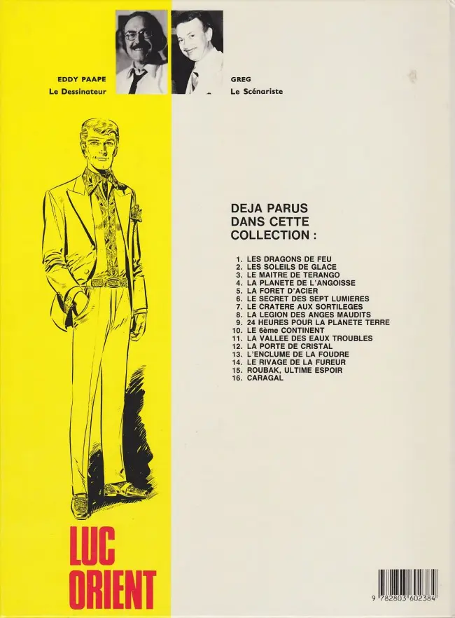 Verso de l'album Luc Orient Tome 3 Le maître de terango