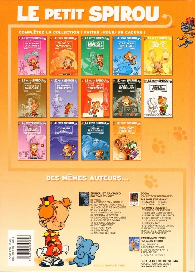 Verso de l'album Le Petit Spirou Tome 14 Bien fait pour toi !