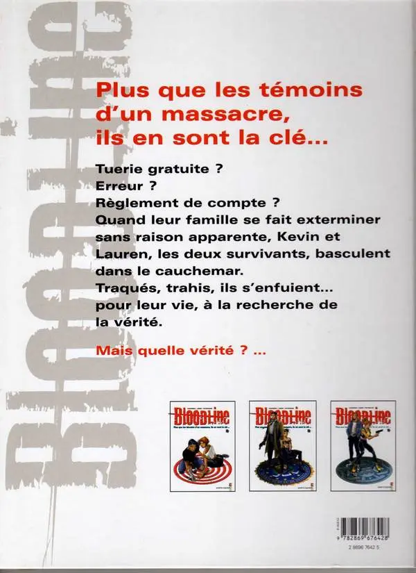 Verso de l'album Bloodline Tome 3 Passé recomposé