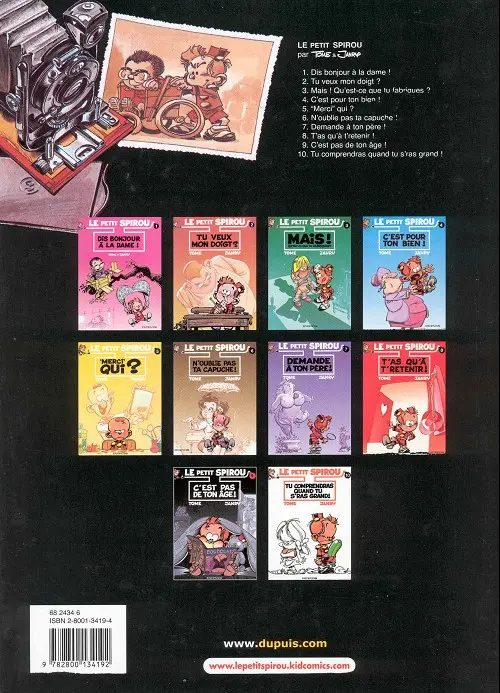 Verso de l'album Le Petit Spirou Tome 6 N'oublie pas ta capuche !