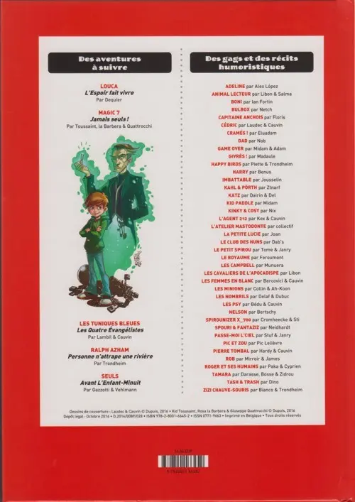 Verso de l'album Le journal de Spirou N° 342