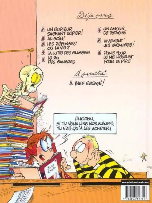 Verso de l'album L'Élève Ducobu Tome 8 Punis pour le meilleur et pour le pire
