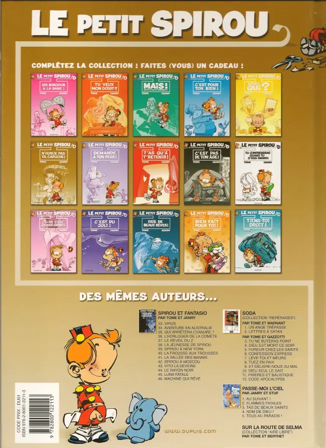 Verso de l'album Le Petit Spirou Tome 6 N'oublie pas ta capuche !