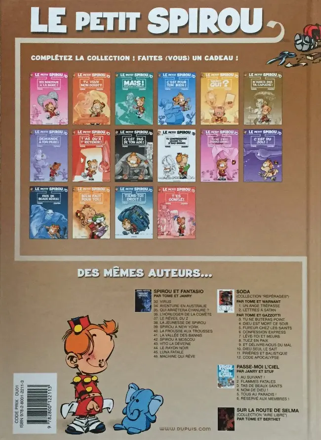 Verso de l'album Le Petit Spirou Tome 6 N'oublie pas ta capuche !