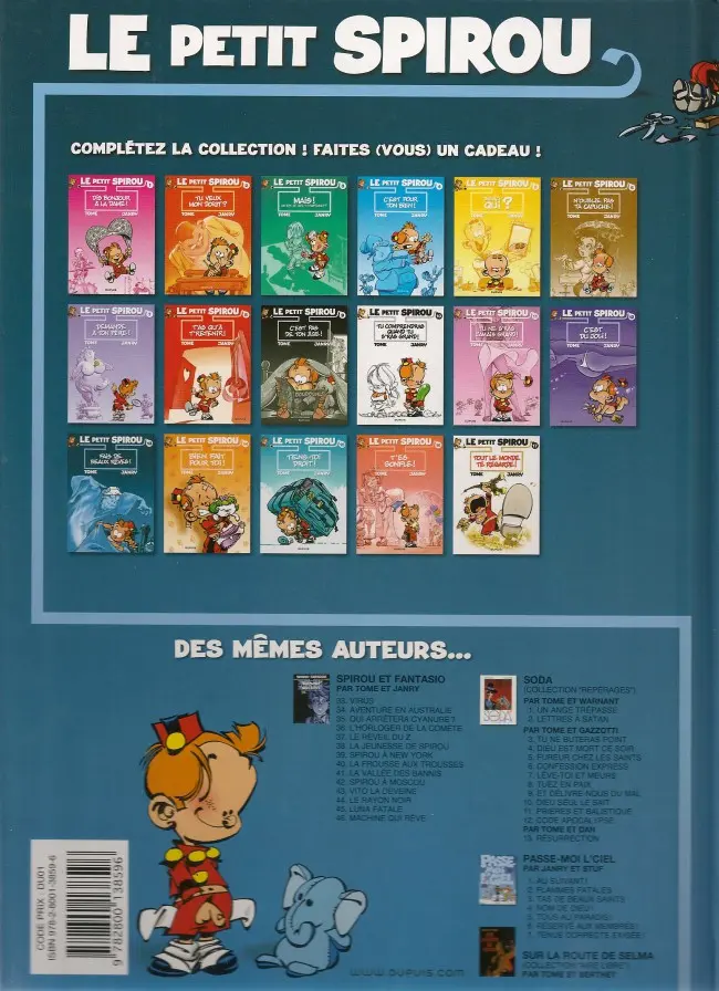 Verso de l'album Le Petit Spirou Tome 13 Fais de beaux rêves !