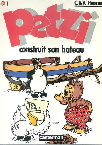 Couverture de l'album Petzi Tome 1 Petzi construit son bateau