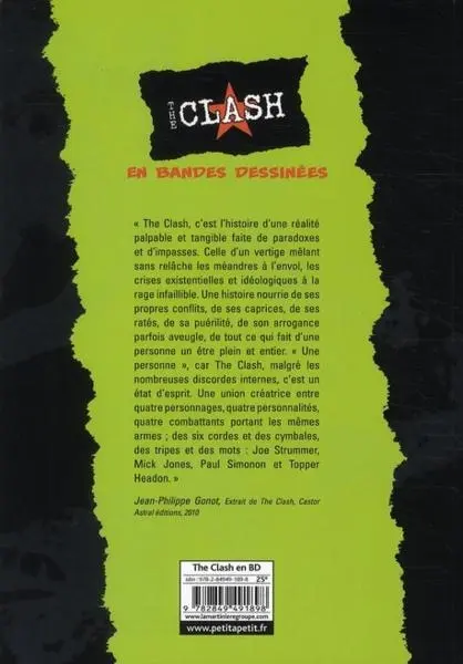 Verso de l'album The Clash en bandes dessinées