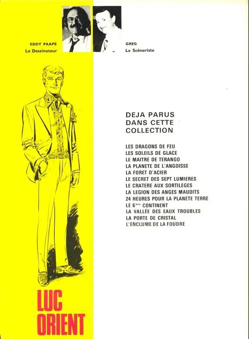 Verso de l'album Luc Orient Tome 5 La forêt d'acier