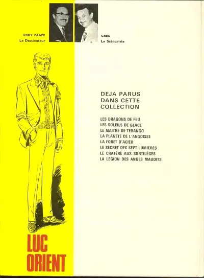 Verso de l'album Luc Orient Tome 8 La légion des anges maudits