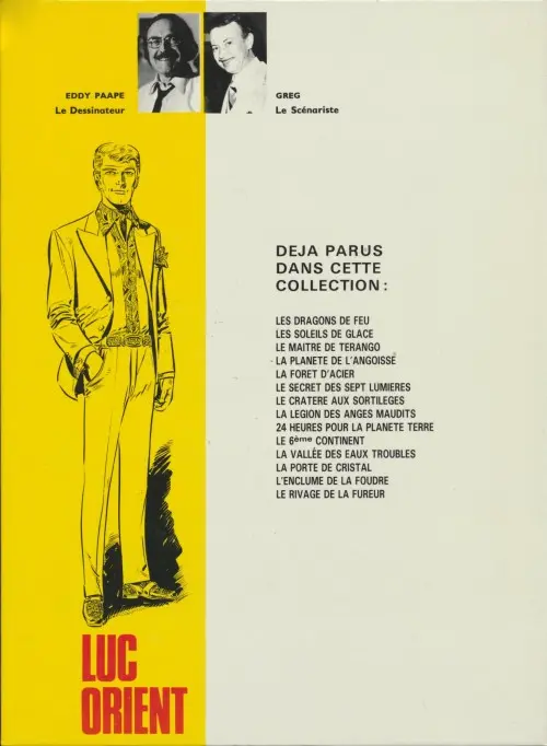 Verso de l'album Luc Orient Tome 5 La forêt d'acier