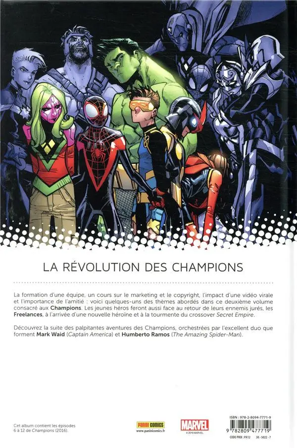 Verso de l'album Champions Tome 2 Mise au Point