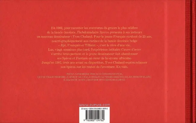 Verso de l'album Spirou par Y. Chaland