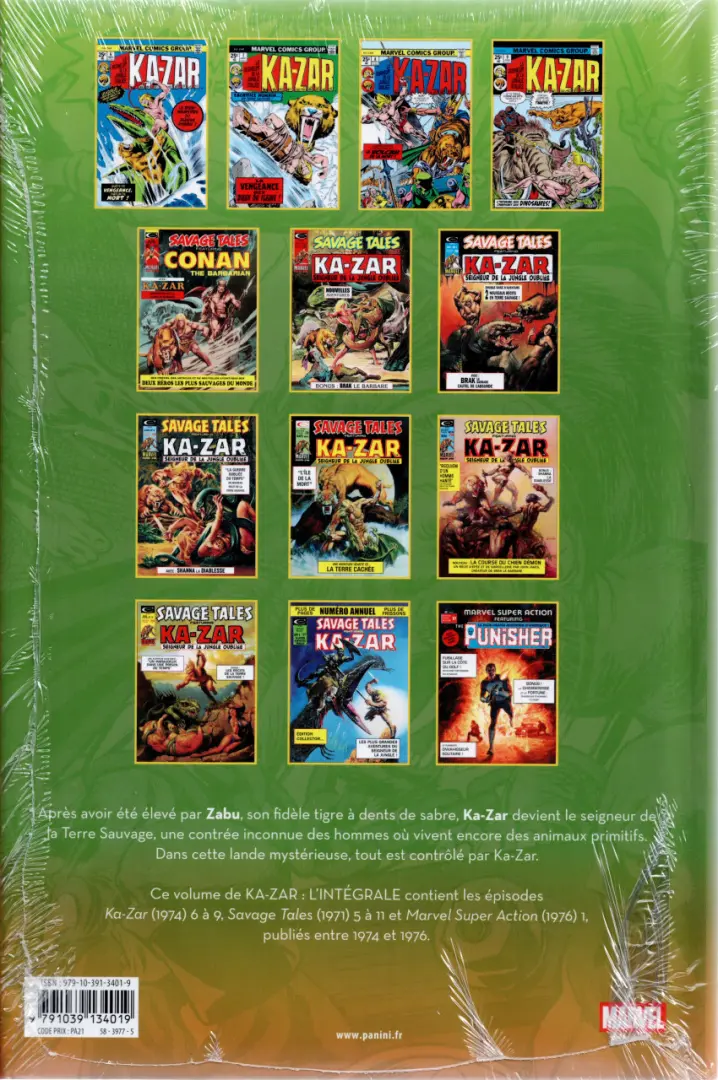 Verso de l'album Ka-zar - L'intégrale Tome 3 1974-1976