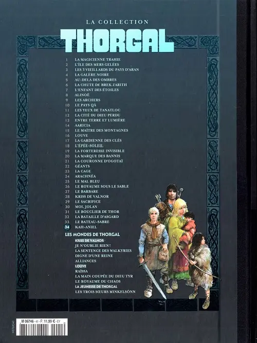 Verso de l'album Thorgal La collection Tome 34 Kah-Aniel