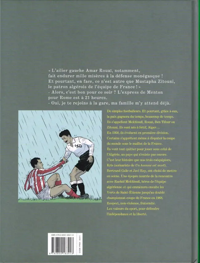 Verso de l'album Un maillot pour l'Algérie