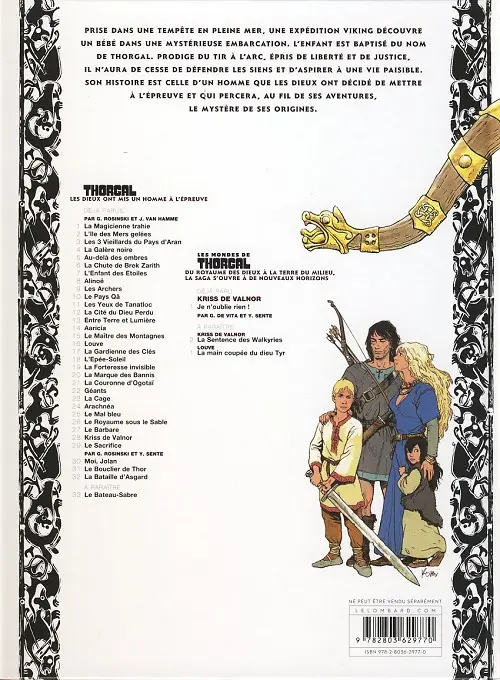 Verso de l'album Thorgal Tome 1 La Magicienne trahie