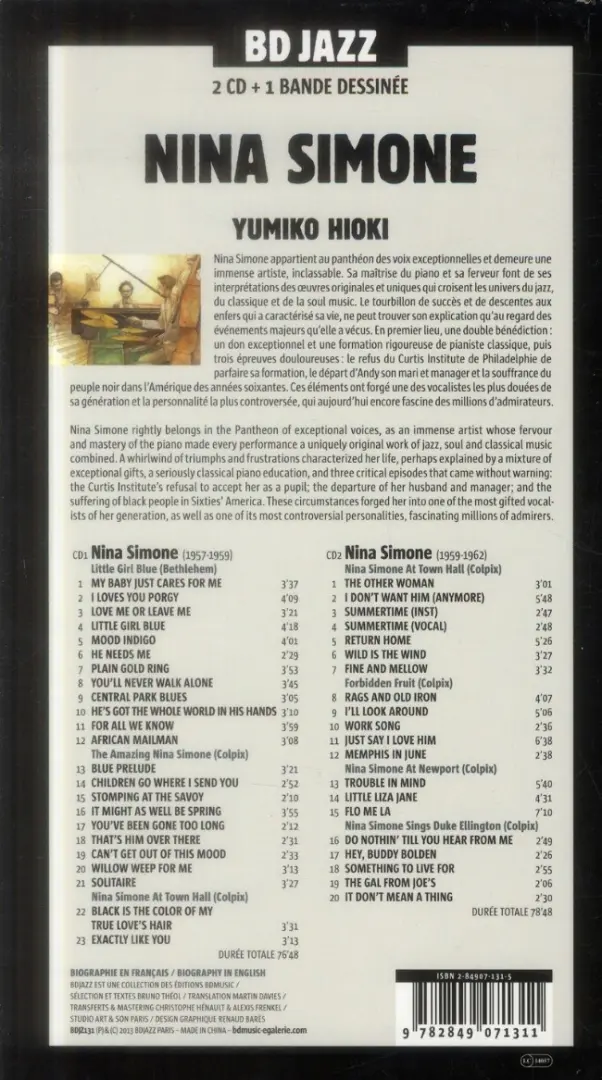 Verso de l'album BD Jazz Nina Simone