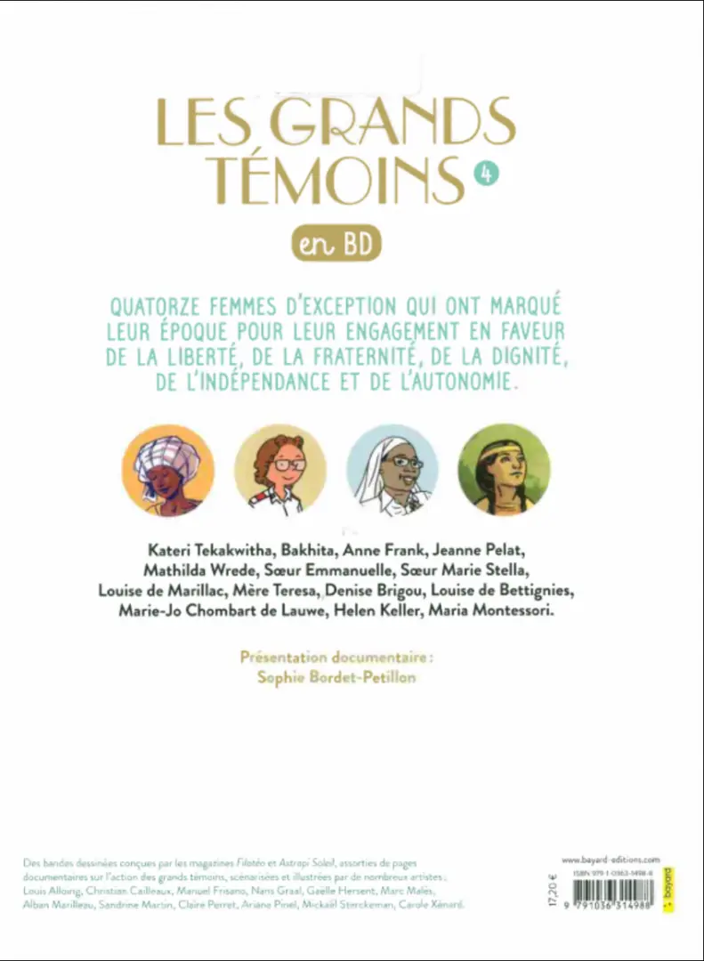 Verso de l'album Les Grands témoins en BD 4