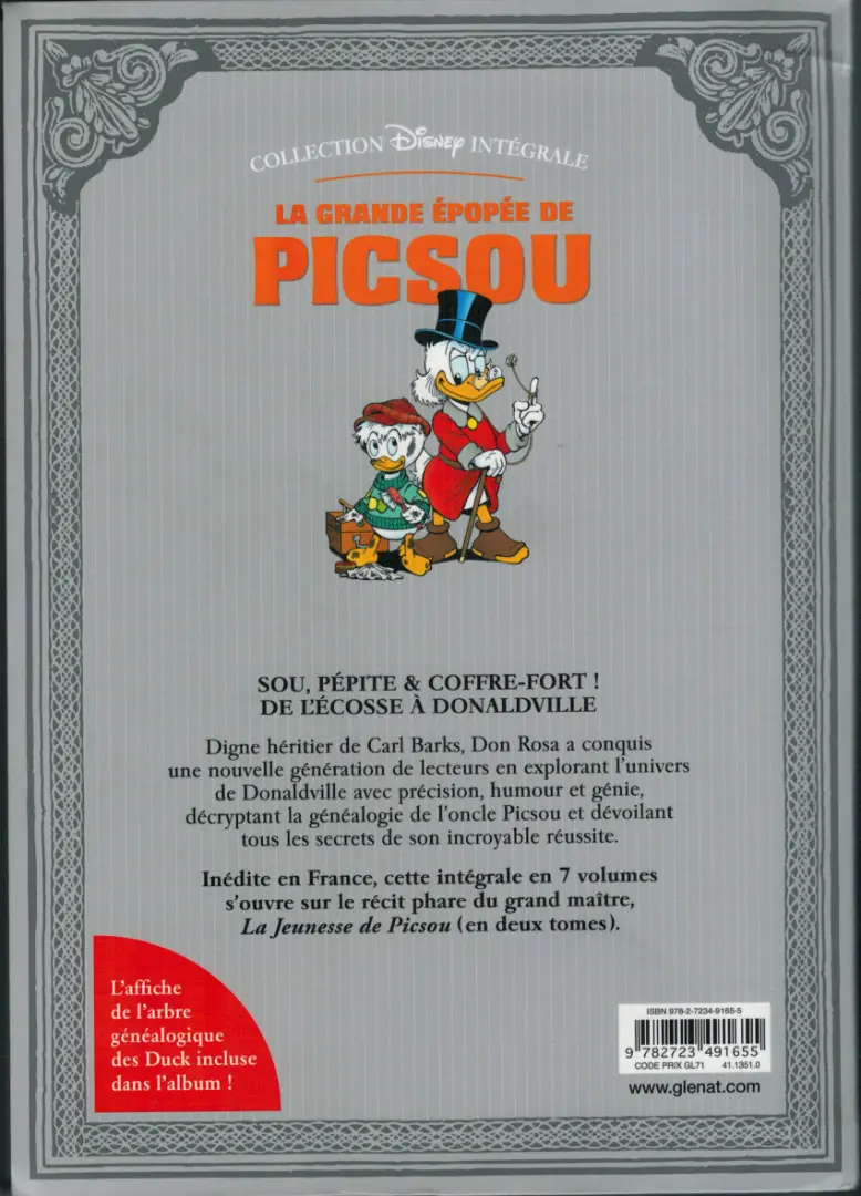 Verso de l'album La Grande Épopée de Picsou Tome I La jeunesse de Picsou 1/2