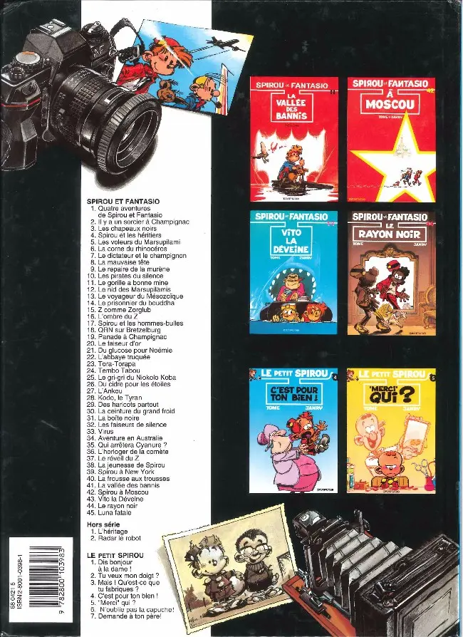 Verso de l'album Spirou et Fantasio Tome 25 Le gri-gri du Niokolo-Koba