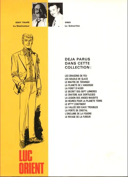 Verso de l'album Luc Orient Tome 7 Le cratère aux sortilèges