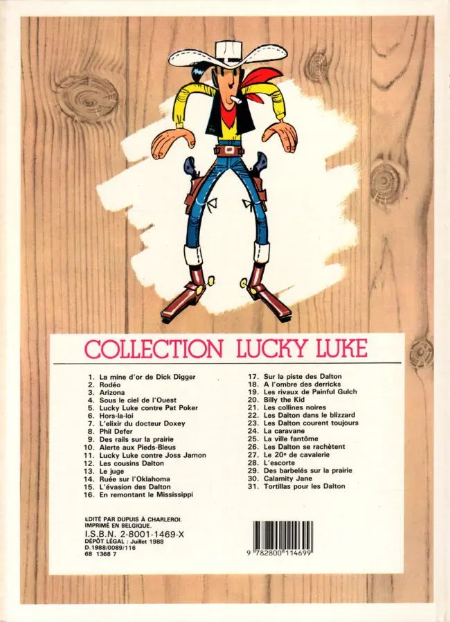 Verso de l'album Lucky Luke Tome 29 Des barbelés sur la prairie