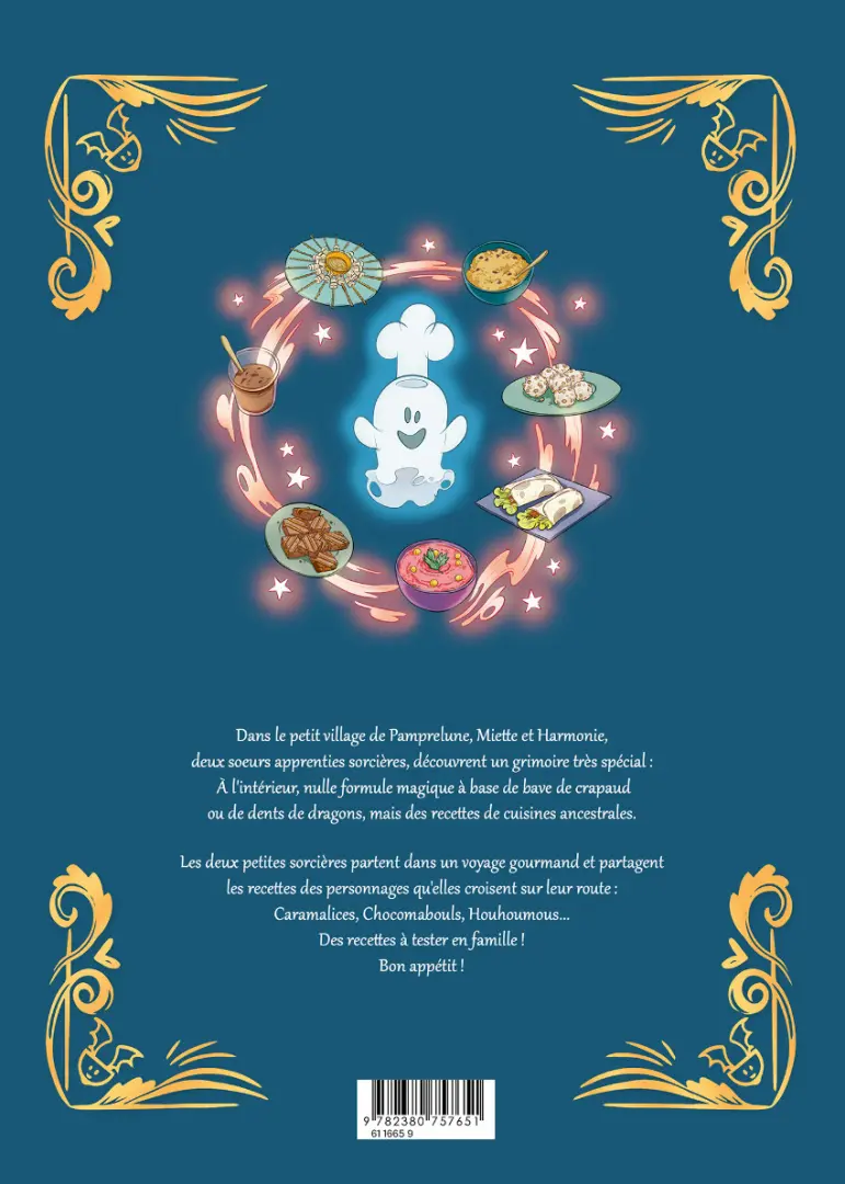 Verso de l'album Sorcières sorcières Les recettes d'Harmonie et Miette