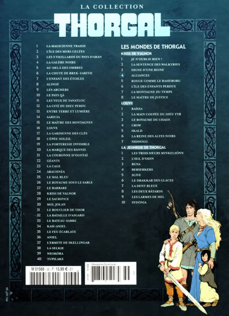 Verso de l'album Thorgal - La collection Tome 36 Alliances
