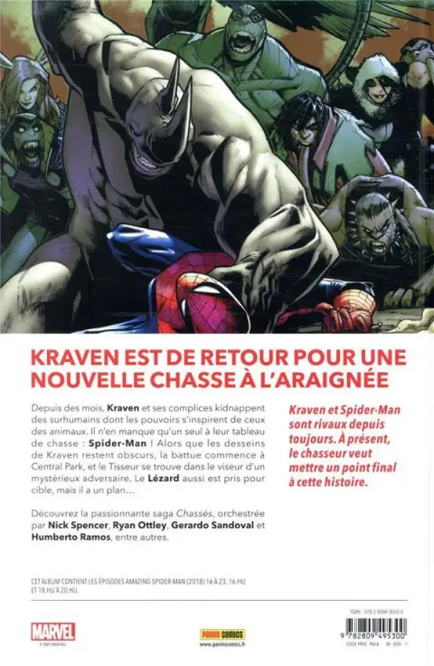 Verso de l'album Amazing Spider-Man Tome 4 Chassés